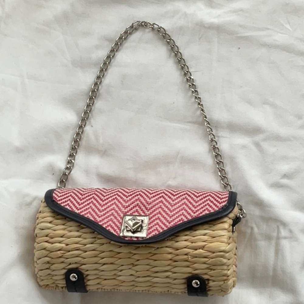 Charming Charlie Straw Clutch Bag